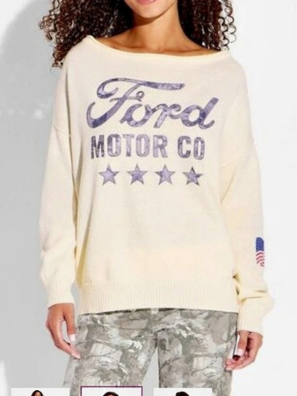 Ford Motor Co Sweater in Cream New